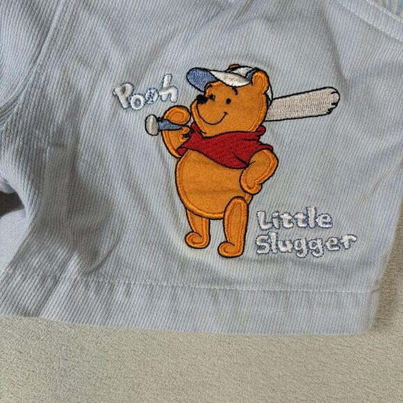 VTG Winnie The Pooh Little Slugger Baseball Overalls 6-9 Months Embroidered - Picture 4 of 9